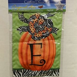 Autumn / Fall "E" monogram 12x18 flag